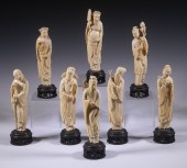 (SET OF 8) CHINESE IVORY FIGUR
