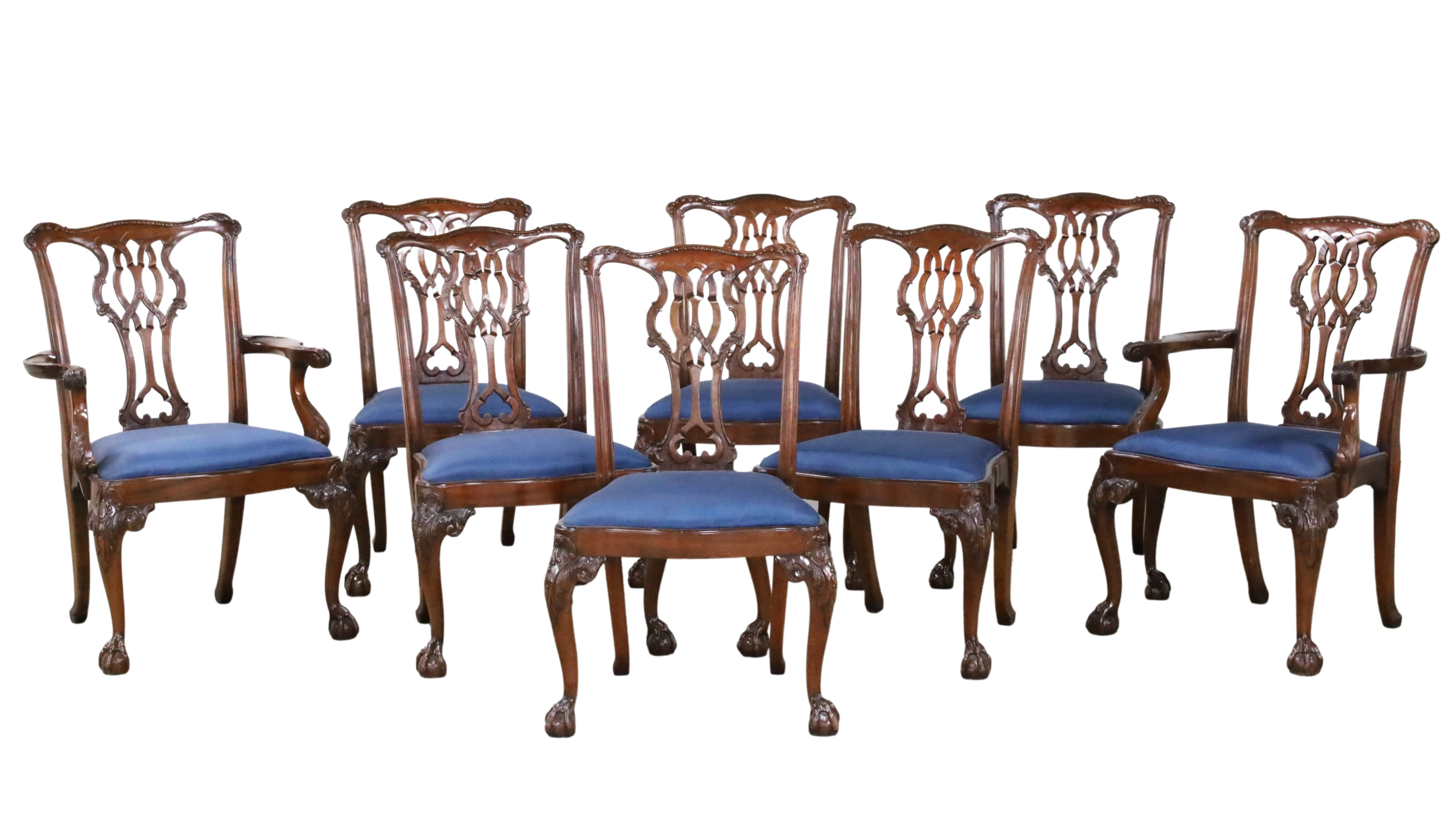 SET OF 8 CHIPPENDALE STYLE DINING