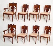 SET OF 8 EMPIRE MAHOGANY DININ