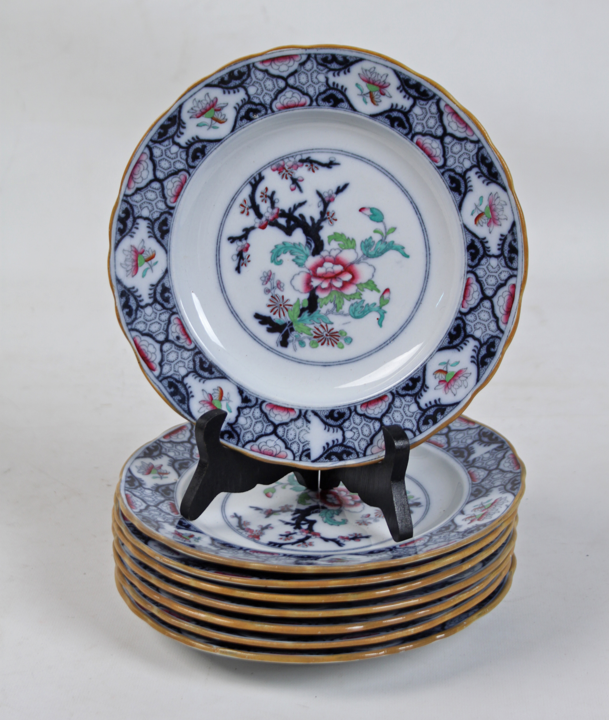 SET OF 8 ENGLISH IRONSTONE PLATES