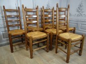 SET OF 8 FRENCH LADDERBACK OAK