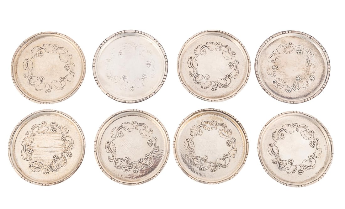 SET OF 8 G. JENSEN STERLING VINE