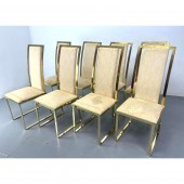 Set of 8 Heavy Brass Framed Ta