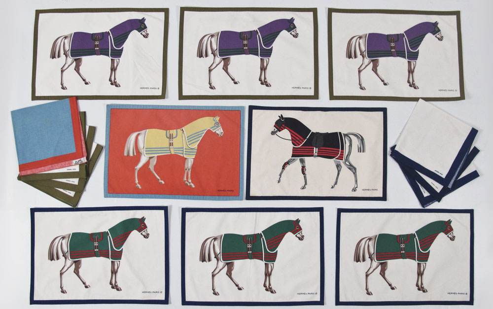 SET OF 8 HERMES PARIS HORSE