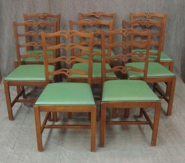 Set of 8 Mahogany Ribbon Back
