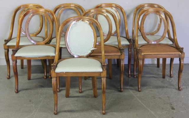 Set of 8 Mahogany Spoonback