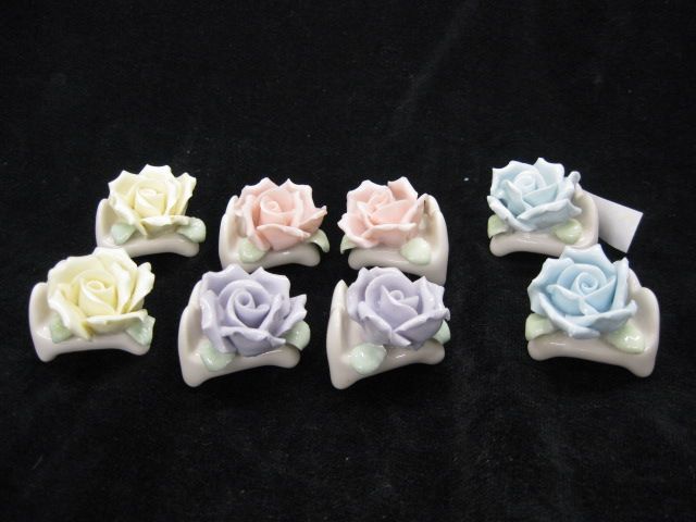 Set of 8 Porcelain Flower Place