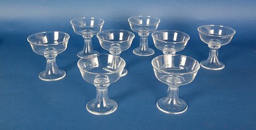 SET OF 8 SIGNED STEUBEN CLEAR