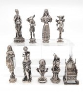 SET OF 8 SILVER WAX SEALS AND