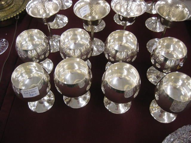 Set of 8 Silverplate Brandy Glasses