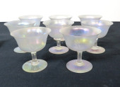 SET OF 8 STEUBEN VERRE DE SOIE