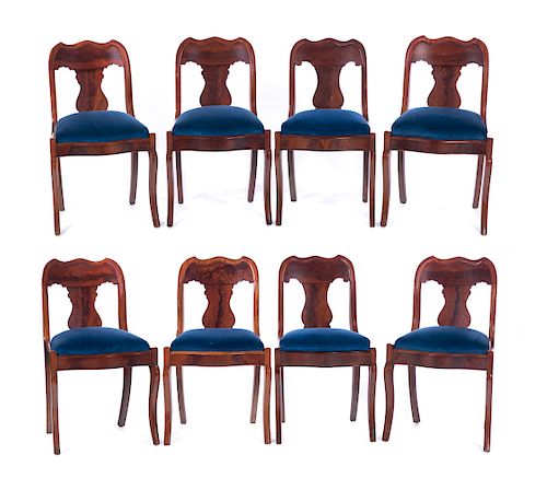 SET OF 8 VICTORIAN WALNUT DINING