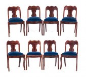 SET OF 8 VICTORIAN WALNUT DINI