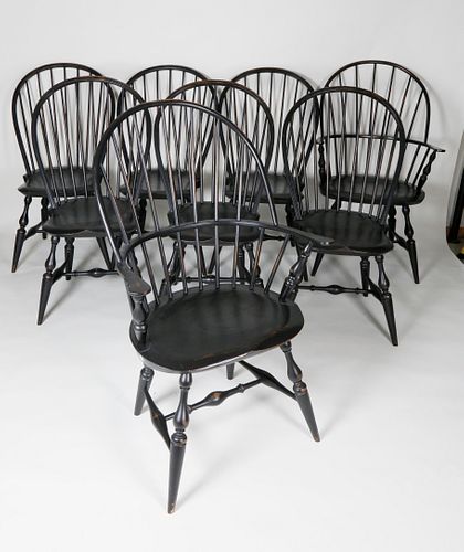 SET OF 8 WARREN CHAIR CO. BOWBACK