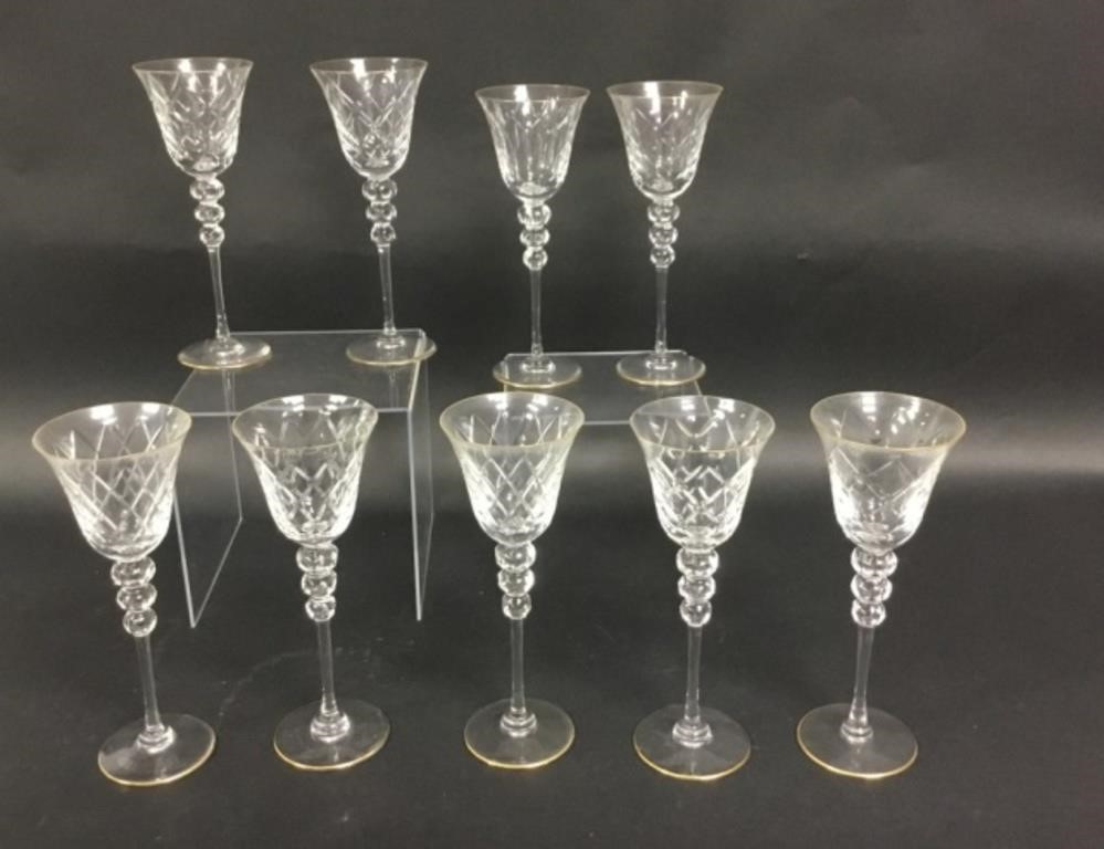 SET OF 9 SAINT LOUIS CRYSTAL