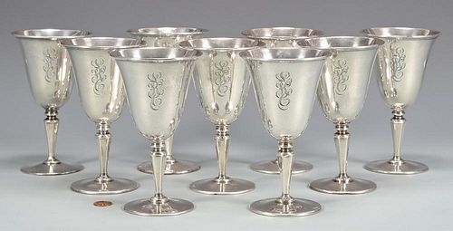 SET OF 9 STERLING GOBLETSSet of 9
