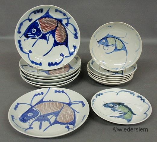 Set of Asian porcelain plates