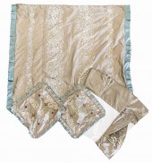 SET OF BEADWORK AND VELVET BED