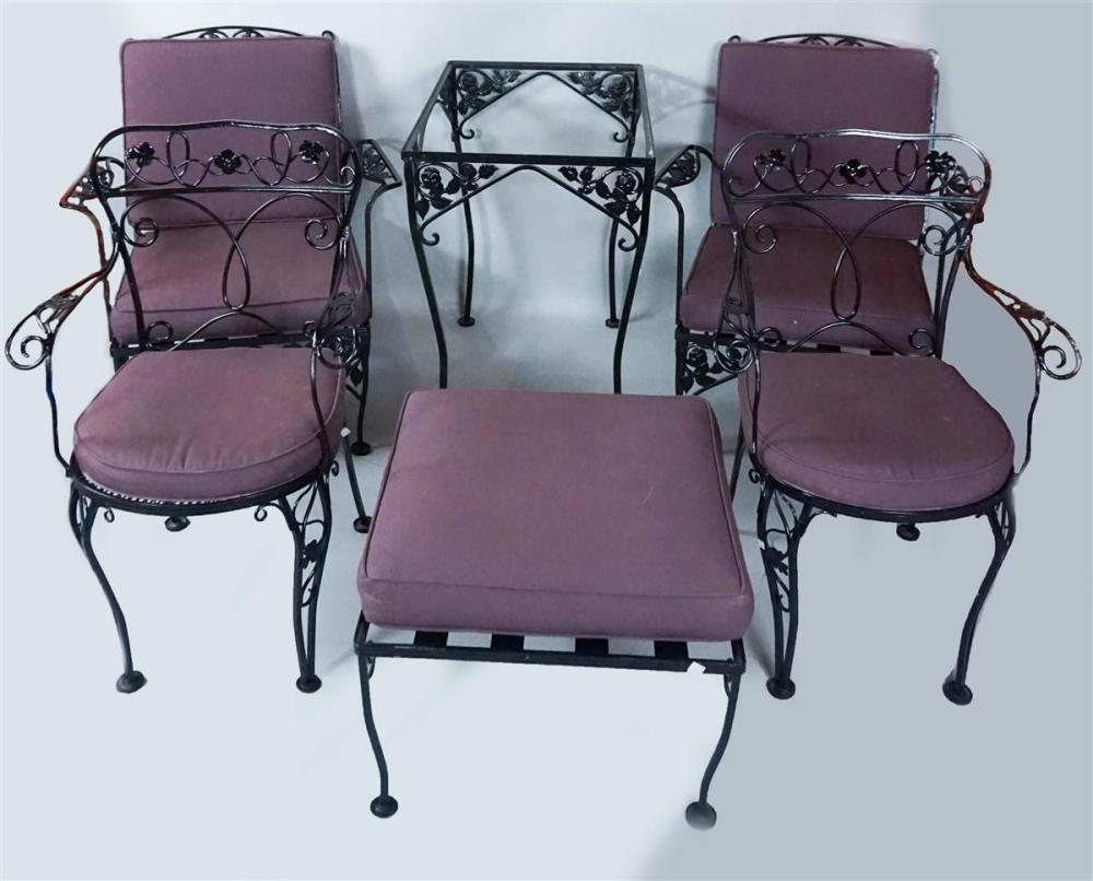 SET OF BLACK WROUGHT IRON GARDEN