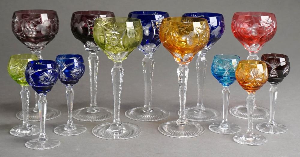 SET OF BOHEMIAN COLOR-TO-CLEAR