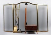 SET OF BRASS FIREPLACE FOLDING