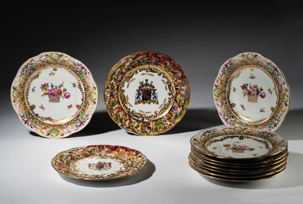 SET OF CAPODIMONTE PORCELAIN