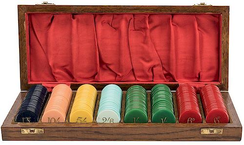 SET OF CATLIN POKER CHIPS IN SILK