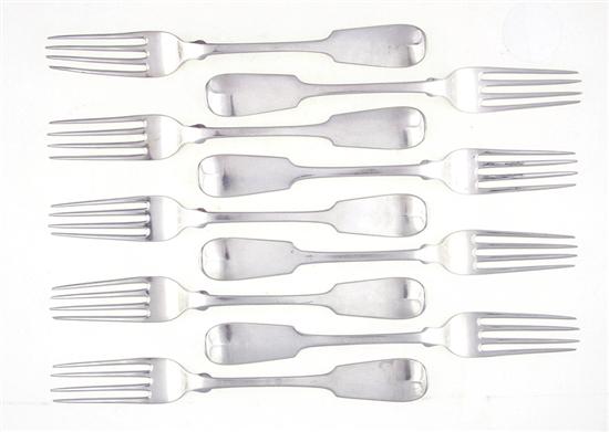 Set of Charleston coin silver forks