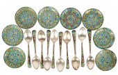 SET OF CHINESE ENAMEL PLATES A