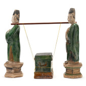 SET OF CHINESE GREEN AND AMBER