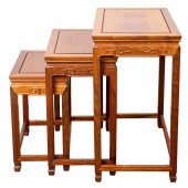 SET OF CHINESE WOOD NESTING TA