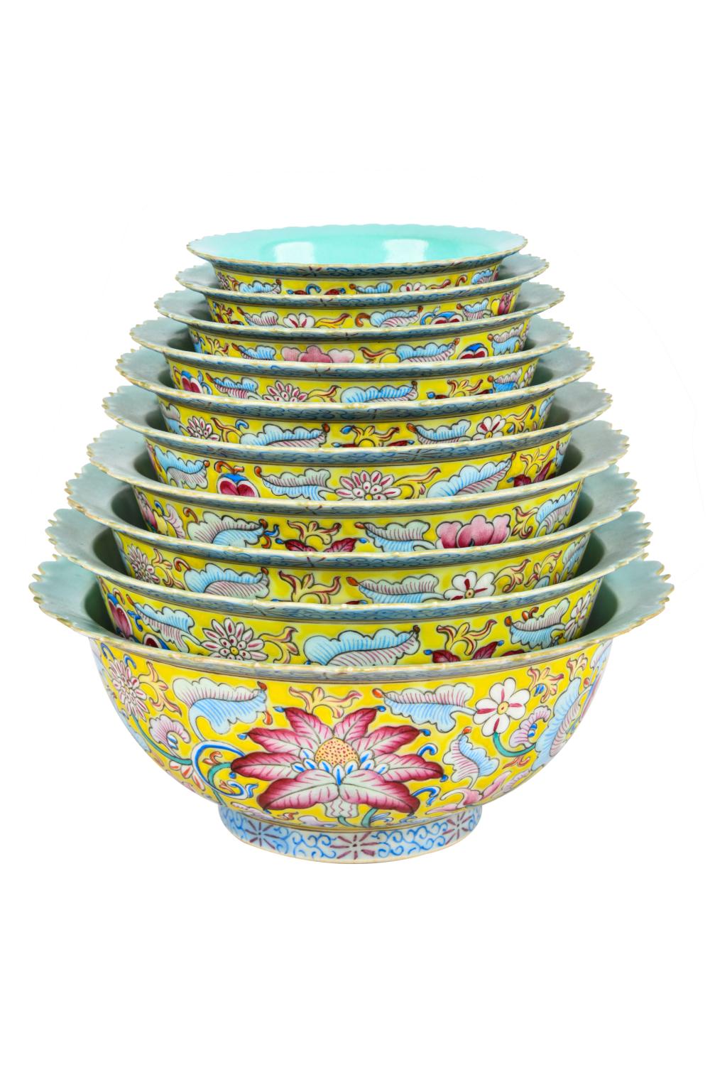 SET OF CHINESE YELLOW-GROUND