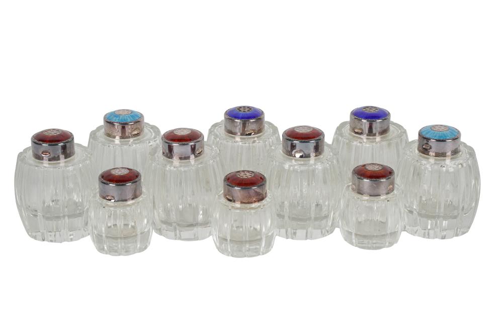 SET OF DANISH ENAMEL, STERLING