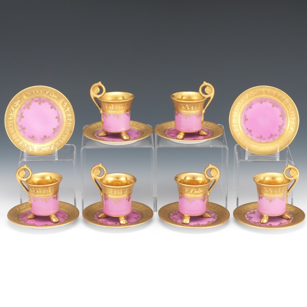 SET OF DEMITASSE CUPS AND SAUCERS