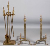 SET OF EDWARDIAN INCISED BRASS