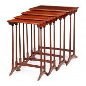 SET OF EDWARDIAN MAHOGANY QUAR