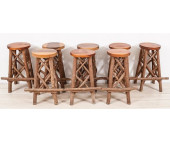 SET OF EIGHT ADIRONDACK STYLE