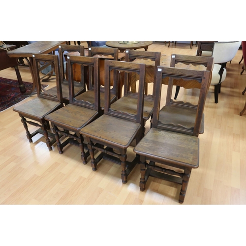 Set of eight antique French oak