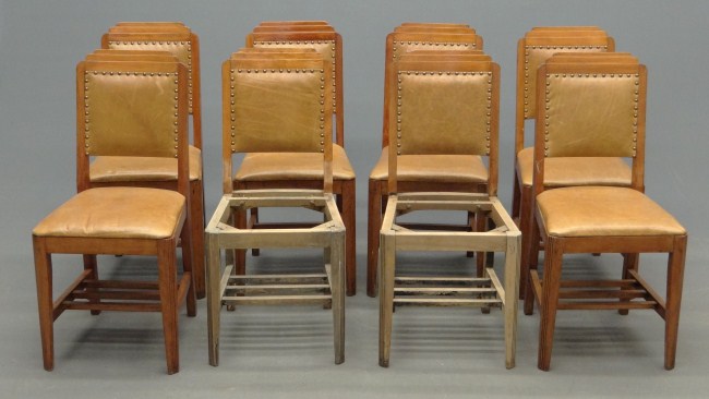 Set of eight Art Deco chairs.