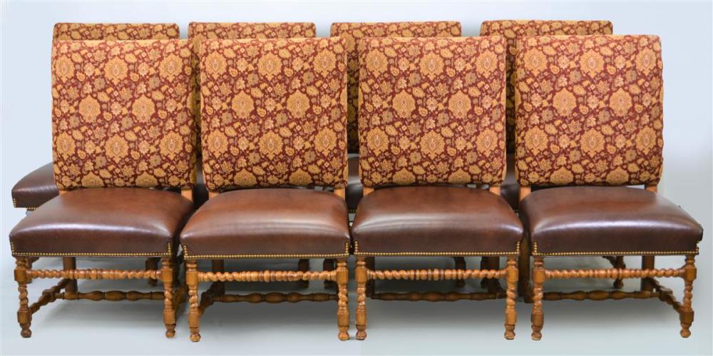 SET OF EIGHT BAROQUE STYLE WALNUT