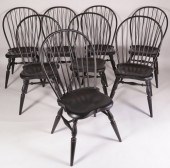SET OF EIGHT BLACK PAINTED BOW