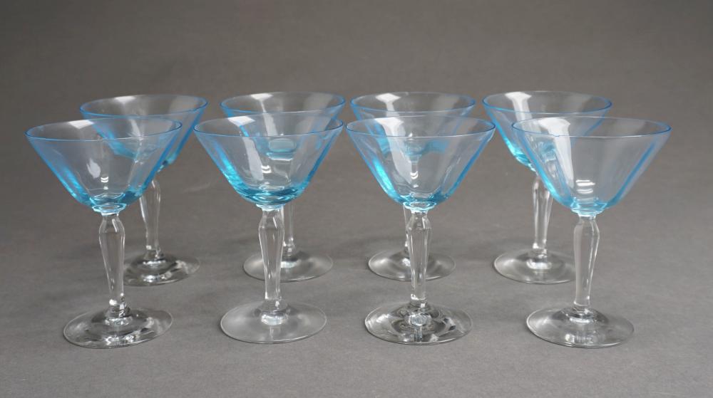 SET OF EIGHT BLUE-TO-CLEAR