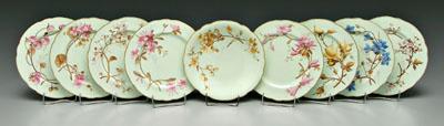 Set of eight Brownfield plates: