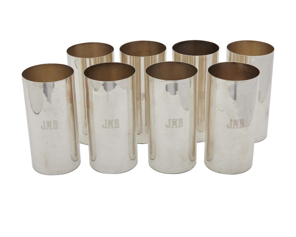 SET OF EIGHT CARTIER SILVER