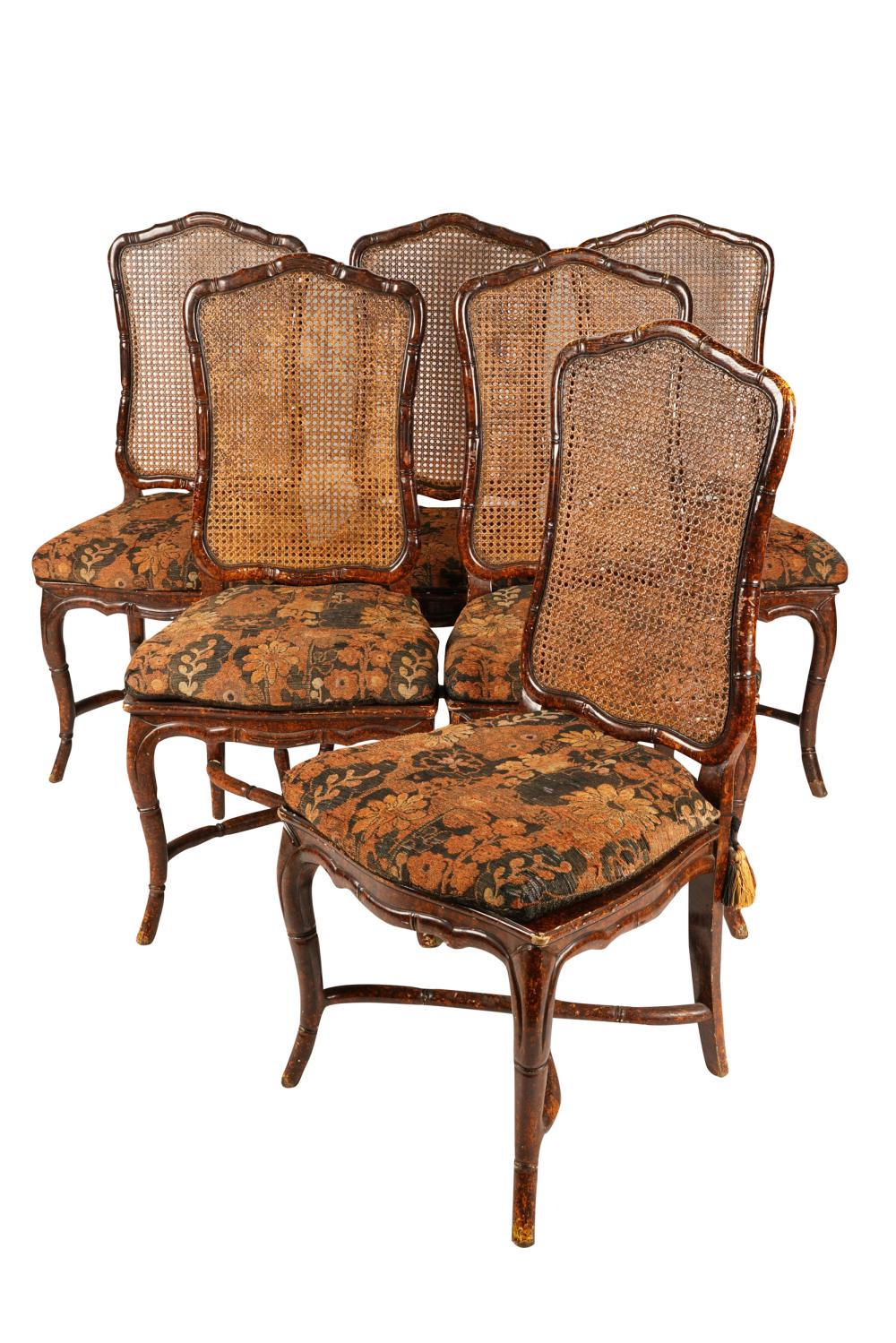 SET OF EIGHT CARVED WOOD DINING