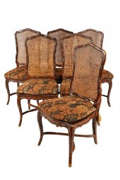 SET OF EIGHT CARVED WOOD DININ