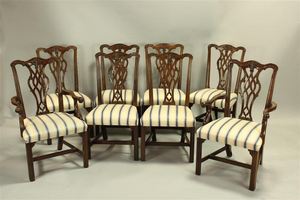 SET OF EIGHT CHIPPENDALE STYLE