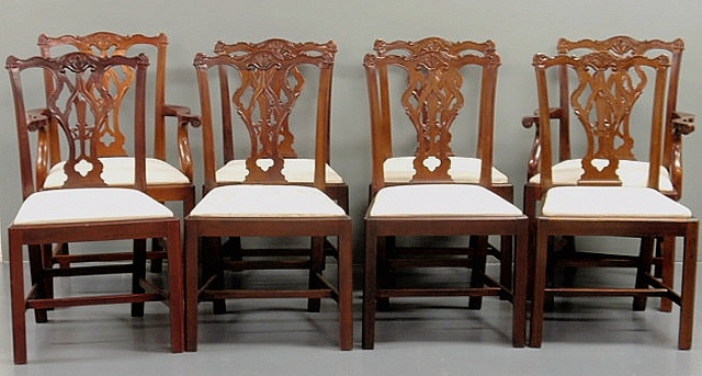 Set of eight Chippendale style