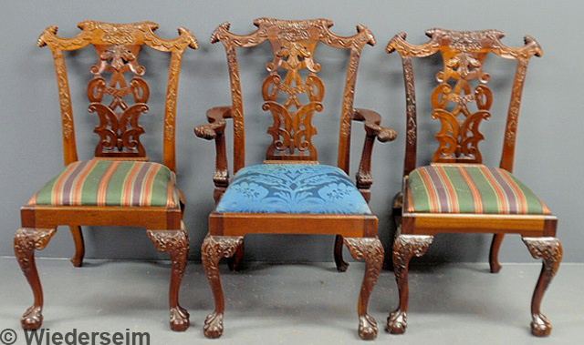 Set of eight Chippendale style
