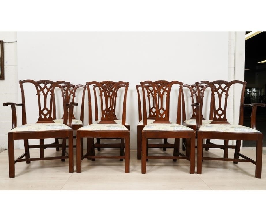 Set of eight Chippendale style